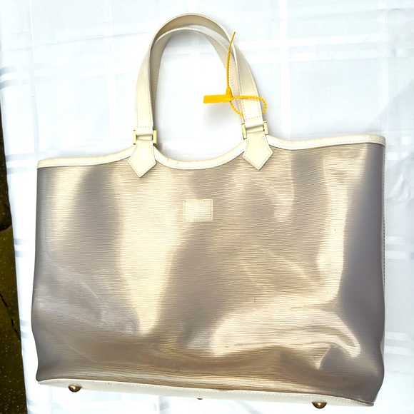 ❌SOLD❌  Louis Vuitton Epi Plage Clear Vinyl PVC & White Leather Tote Large - Picture 4 of 17
